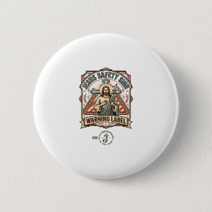 Jesus Veiligheidsbord Waarschuwingslabel Jezus Vei Ronde Button 5,7 Cm
