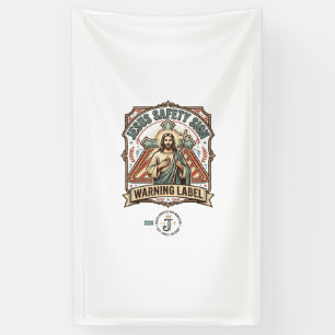 Jesus Veiligheidsbord Waarschuwingslabel Jezus Vei Spandoek