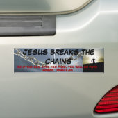 Jesus verbreekt de kettingen bumpersticker (Op auto)