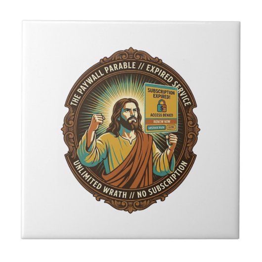 Jesus Verlopen Software Abonnement Betaalmuur Tech Tegeltje (Voorkant)