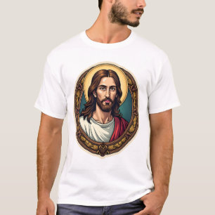 Jesus Verlosser Zegel Vintage Gravure T-shirt