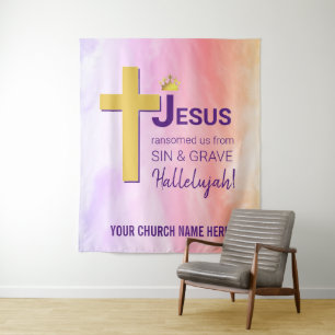JESUS VERLOSTE ONS CHRISTELIJK PAASFEES WANDKLEED