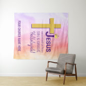 JESUS VERLOSTE ONS CHRISTELIJK PAASFEES WANDKLEED (In Situ (horizontaal))