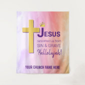 JESUS VERLOSTE ONS CHRISTELIJK PAASFEES WANDKLEED (Voorkant)