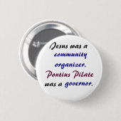 Jesus versus Pontius Pilate Ronde Button 5,7 Cm (Voorkant /achterkant)