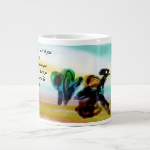 jesus vertrouw grote koffiekop