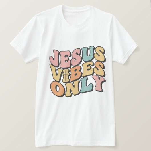 Jesus Vibes Only Retro Christian Men’s T-Shirt (Design voorkant)