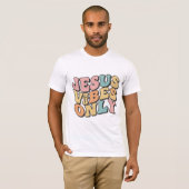 Jesus Vibes Only Retro Christian Men’s T-Shirt (Voorkant volledig)