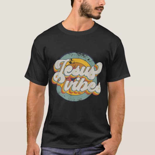 Jesus Vibes Retro Christelijk paasdagrol T-shirt (Voorkant)