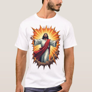 Jesus Victory Burst Vintage Gravure T-shirt