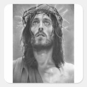 Jesus Vierkante Sticker (Voorkant)