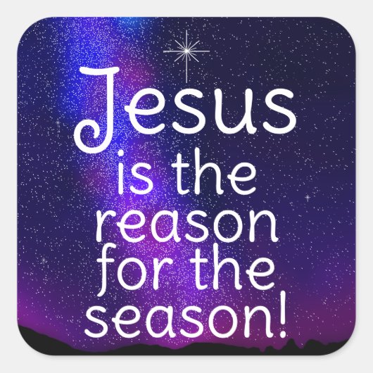 Jesus Vierkante Sticker (Voorkant)