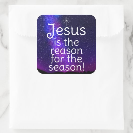 Jesus Vierkante Sticker (Tas)