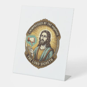 Jesus Vind-ik-niet-knop Sociale Media Hater Troll  Reclamebord Met Voetstuk