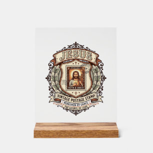 Jesus Vintage Postzegel Jezus Vintage Postzegel Acryl Bord