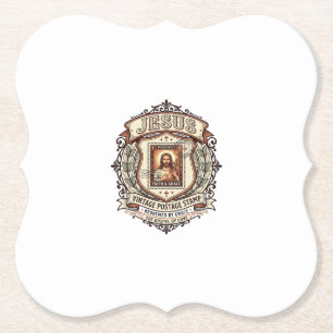 Jesus Vintage Postzegel Jezus Vintage Postzegel Kartonnen Onderzetters