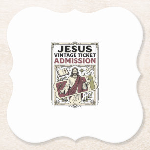 Jesus Vintage Ticket Toegang Jesus Vintage Ticke Kartonnen Onderzetters
