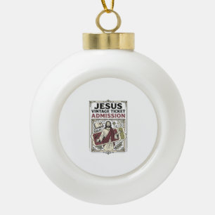 Jesus Vintage Ticket Toegang Jesus Vintage Ticke Keramische Bal Ornament
