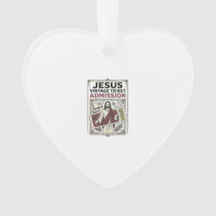 Jesus Vintage Ticket Toegang Jesus Vintage Ticke Ornament