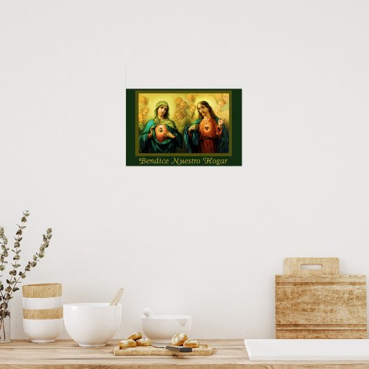 Jesus & Virgen Bendicion del Hogar Spaans Poster (Keuken)