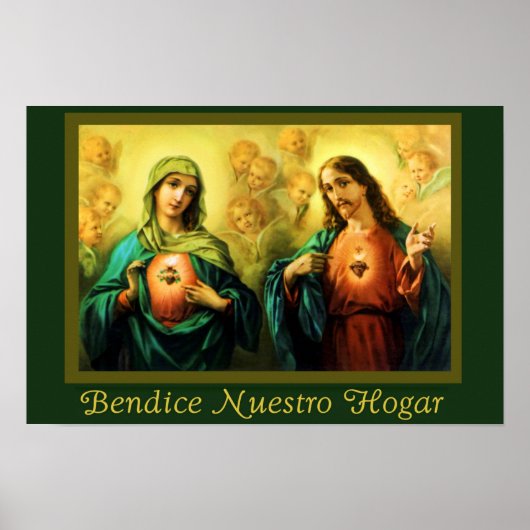 Jesus & Virgen Bendicion del Hogar Spaans Poster (Voorkant)