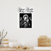 Jesus Virgin Mary Silent Night Kerstkunst Poster (Keuken)