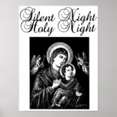 Jesus Virgin Mary Silent Night Kerstkunst Poster (Voorkant)