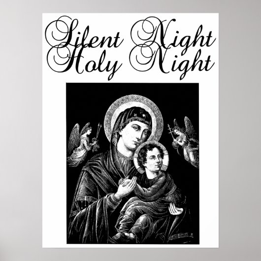 Jesus Virgin Mary Silent Night Kerstkunst Poster (Voorkant)