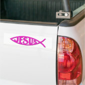 Jesus Vis (Bumper Sticker Roze) (Op Truck)
