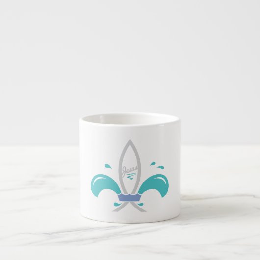 Jesus Vis Fleur De Lis Espresso Kop (Voorkant)