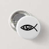 Jesus Vis Symbool Knop Ronde Button 3,2 Cm (Voorkant /achterkant)