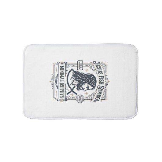 Jesus Vis Symbool Minimaal Ichthys Jezus Vis Minim Badmat (Voorkant)