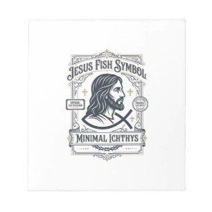 Jesus Vis Symbool Minimaal Ichthys Jezus Vis Minim Notitieblok