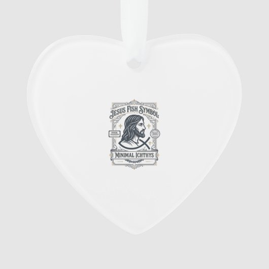 Jesus Vis Symbool Minimaal Ichthys Jezus Vis Minim Ornament (voorkant)
