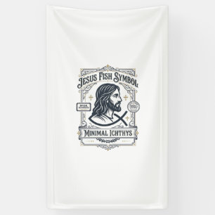 Jesus Vis Symbool Minimaal Ichthys Jezus Vis Minim Spandoek