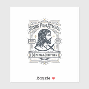 Jesus Vis Symbool Minimaal Ichthys Jezus Vis Minim Sticker