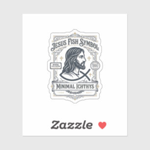 Jesus Vis Symbool Minimaal Ichthys Jezus Vis Minim Sticker