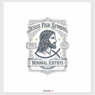 Jesus Vis Symbool Minimaal Ichthys Jezus Vis Minim Sticker