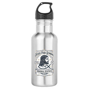 Jesus Vis Symbool Minimaal Ichthys Jezus Vis Minim Waterfles