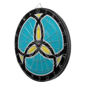 Jesus Vis Trinity Glas in lood - turquoise Dartbord