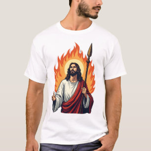 Jesus Vlam Van Waarheid Vintage Gravure T-shirt