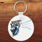 Jesus Volleyball redt Christelijk geloof Sleutelhanger (Voorkant)