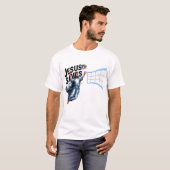 Jesus Volleyball redt Christelijk geloof T-shirt (Voorkant volledig)