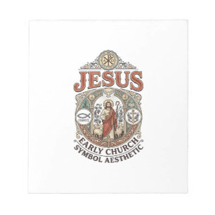 Jesus Vroegkerkelijk Symbool Esthetisch Jezus Vroe Notitieblok