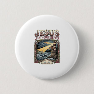 Jesus Vuurtorenwachter Jezus Vuurtorenwachter Ch Ronde Button 5,7 Cm