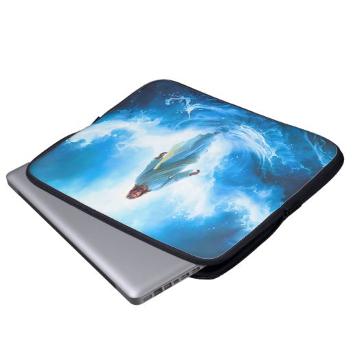 Jesus Walking in the Ocean Laptop Case/Protector Laptop Sleeve (Voorkant onderkant)