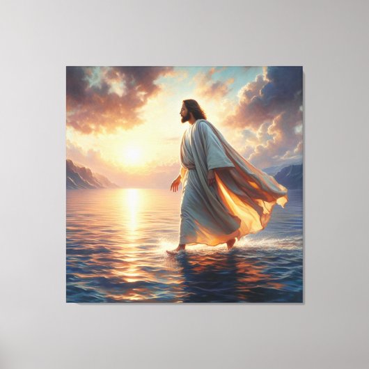 Jesus Walking on Water Canvas Print Afbeelding (Voorkant)