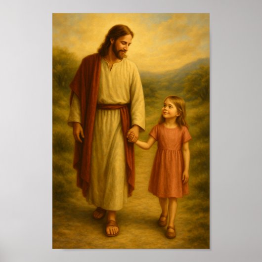 Jesus Walking With Girl™ LDS Wall Art Poster (Voorkant)