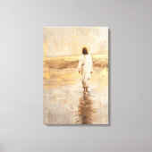 Jesus walks on the water in white clothes canvas afdruk (Voorkant)