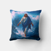 Jesus Walks on Water Throw Cushion Kussen (Achterkant)